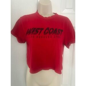 Riot Queen West Coast Los Angeles 1989 Red Graphic Crop Top Tee XS